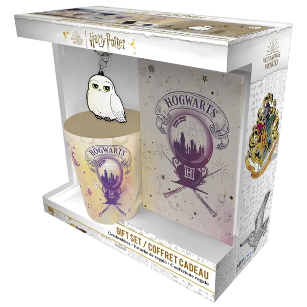 Abystyle Juego de regalo de 3 piezas con taza, llavero y cuaderno Hogwarts de Harry Potter